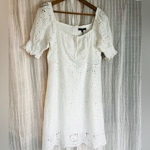 7 For All Mankind NWT White Eyelet Dress | Puff Sleeve Summer Mini
